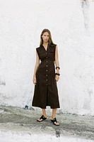 LINEN MIDI DRESS