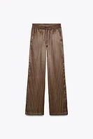 SATIN EFFECT STRIPED PANTS