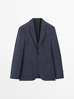 Blazer texturé 100 % laine