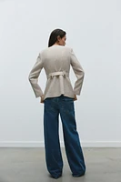 BLAZER TEXTURÉ AVEC CEINTURE