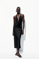SATIN MIDI SKIRT