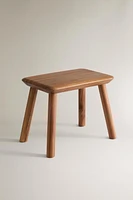 BEVELED ACACIA STOOL
