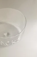 BOROSILICATE GLASS BOWL WITH SLOGAN