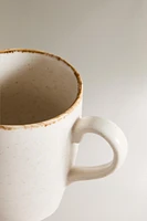 PORCELAIN MUG WITH ANTIQUE FINISH RIM
