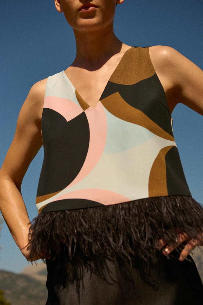 FEATHER PRINT TOP