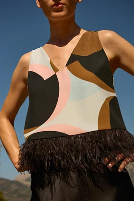 FEATHER PRINT TOP