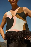 FEATHER PRINT TOP