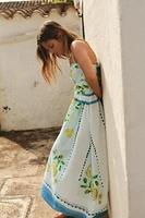 LEMON PRINT POPLIN DRESS