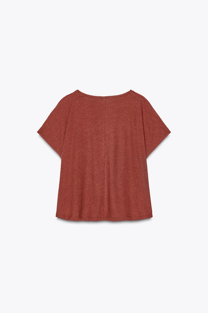 LINEN T-SHIRT WITH POCKET