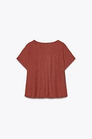 LINEN T-SHIRT WITH POCKET