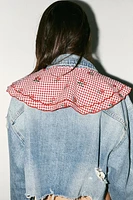 GINGHAM EMBROIDERED COLLAR