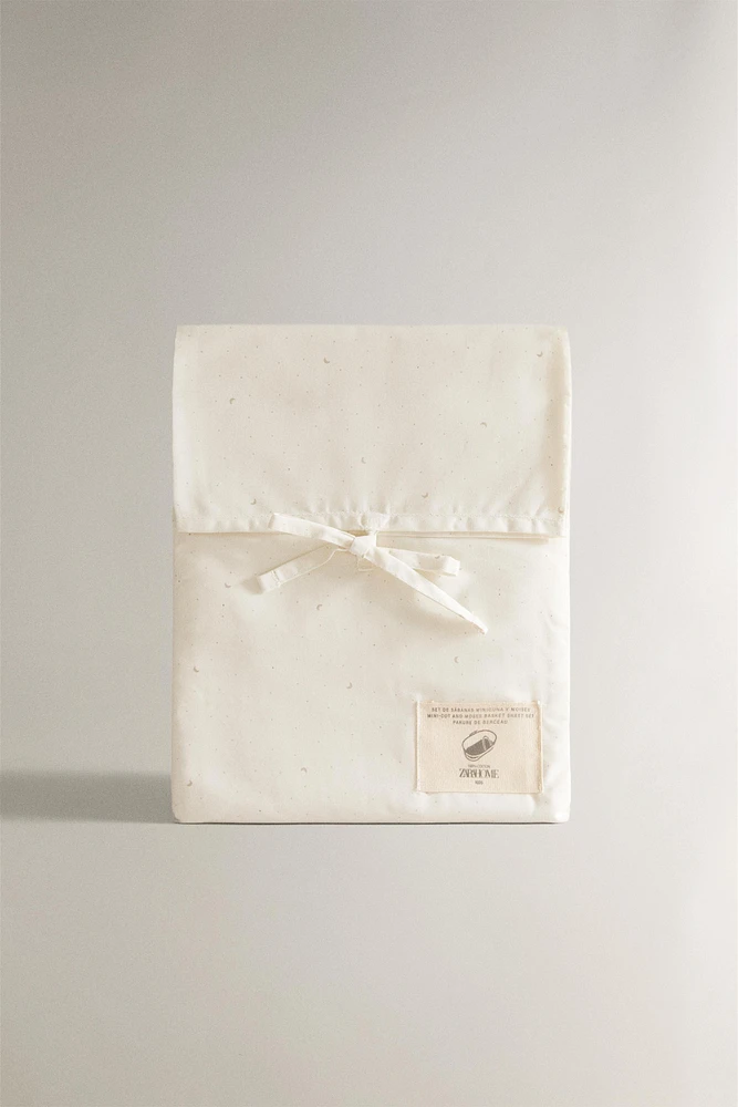 MOON MINI CRIB SHEET SET