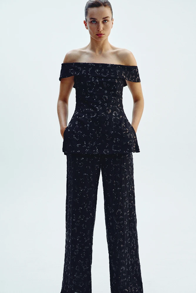 TOP GILET SEQUINS