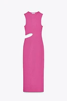 LONG TEXTURED CUT OUT DRESS