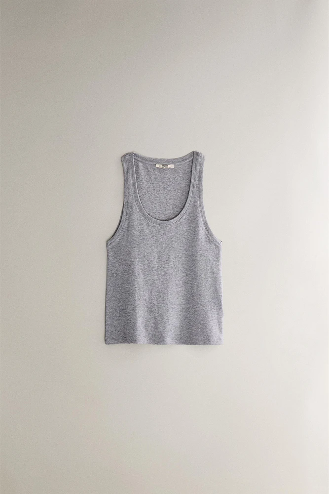 RIBBED COTTON TOP