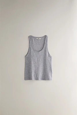 RIBBED COTTON TOP