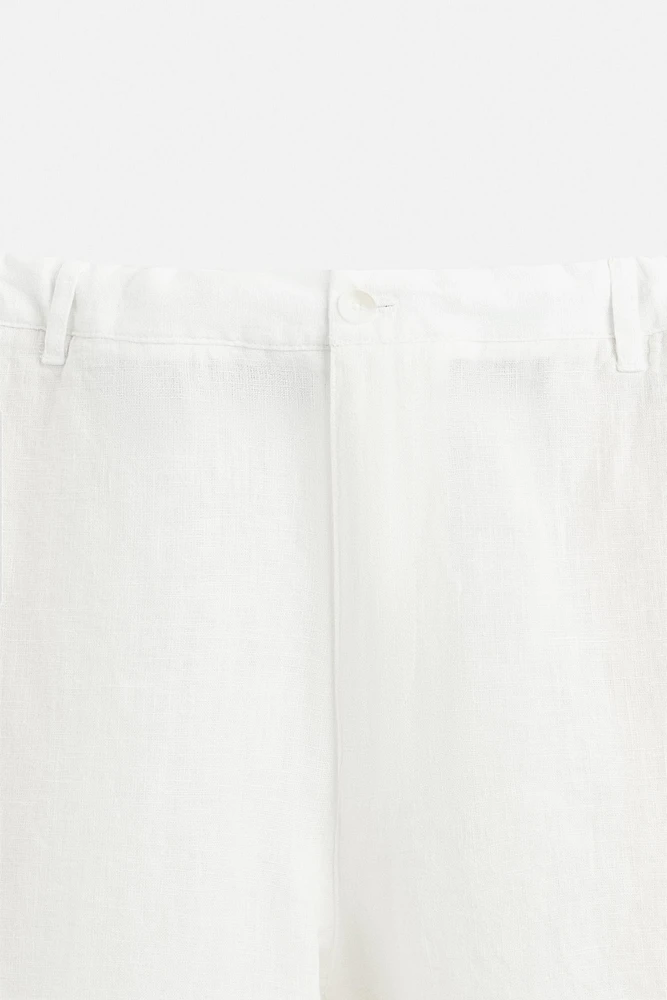 RELAXED FIT 100% LINEN PANTS