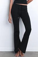 FLARE INTERLOCK PANTS WITH SEAMS