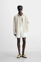 CHEMISE PATCHWORK À RAYURES EN LIN ET COTON