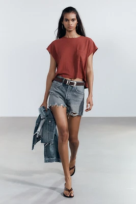 LINEN T-SHIRT WITH POCKET