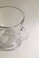 TRANSPARENT GLASS CAPPUCCINO CUP