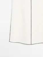 Linen mini dress with contrast trims