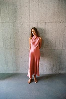 SATIN MIDI DRESS