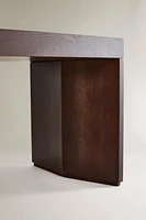 WOOD AND LEATHER DESK