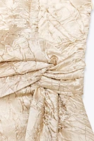 WRINKLED SATIN EFFECT BUSTIER TOP