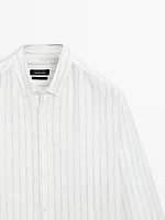 Chemise regular fit 100 % lin rayures