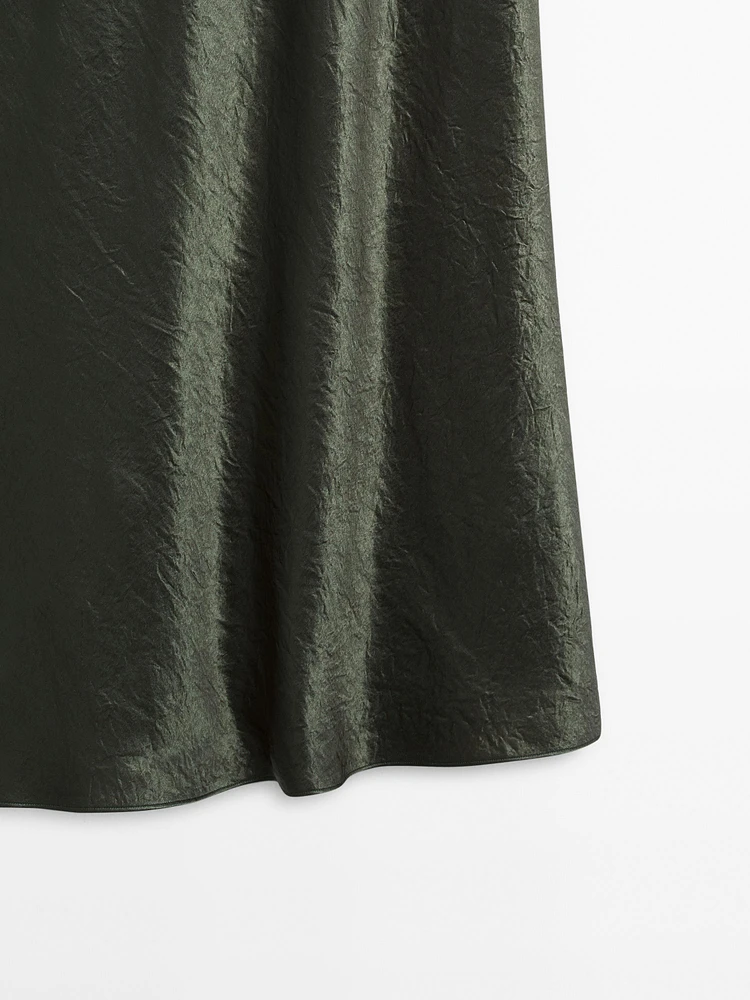Long flowing satin dress