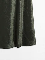 Long flowing satin dress