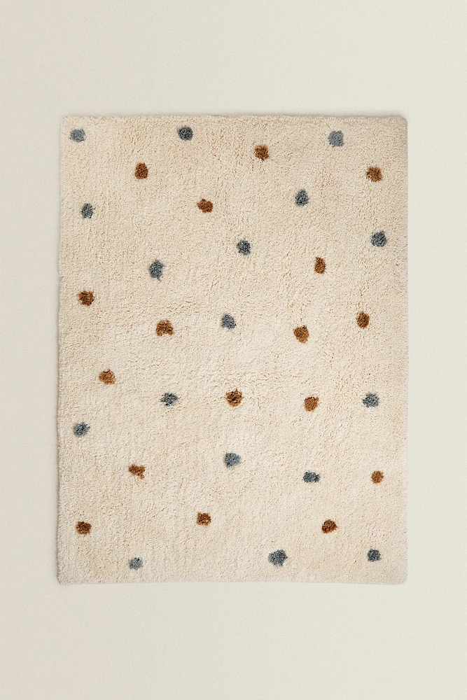 CHILDREN'S RECTANGULAR TEXTURED POLKA DOT RUG