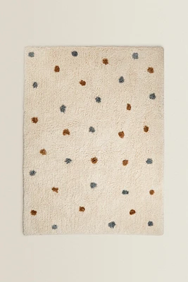 CHILDREN'S RECTANGULAR TEXTURED POLKA DOT RUG