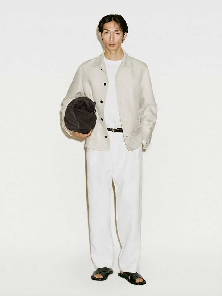 100% linen faded overshirt - Limited Edition