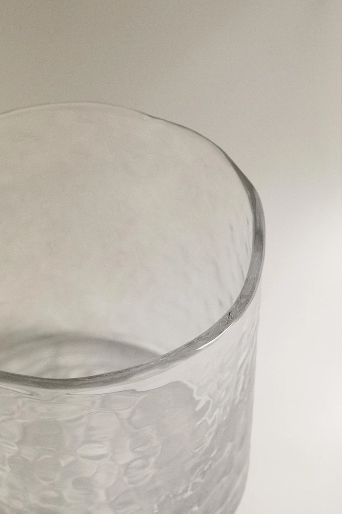 VERRE EN VERRE RECYCLABLE MARTELÉ
