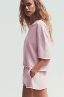 WASHED EFFECT PLUSH SWEATSHIRT