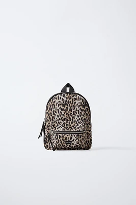 ANIMAL PRINT NYLON MINI BACKPACK