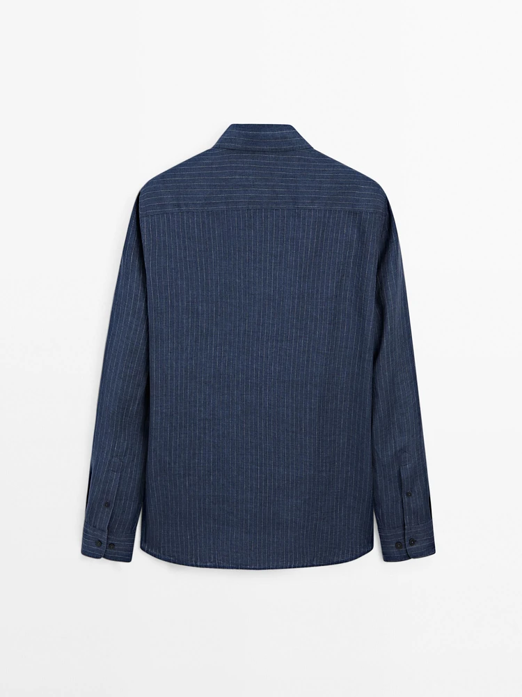 Chemise regular délavée en lin