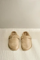 WARM LEATHER MULES