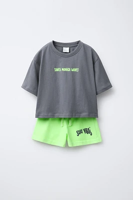 PRINTED T-SHIRT AND BERMUDA SET