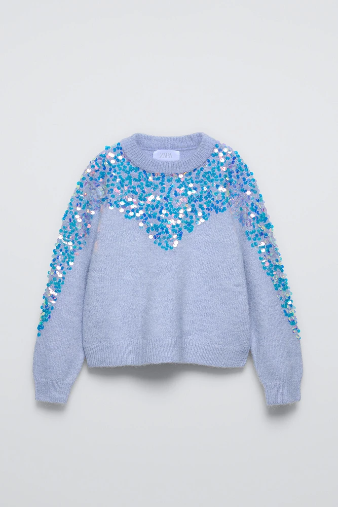 SEQUINED KNIT SWEATER