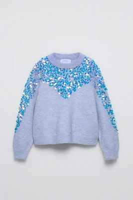 SEQUINED KNIT SWEATER