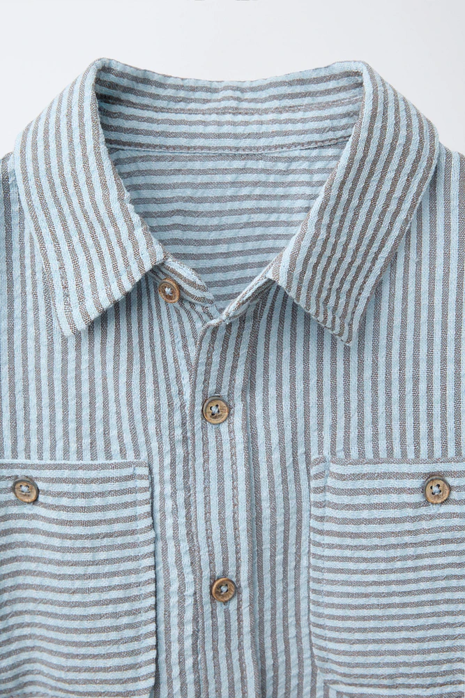 CHEMISE À RAYURES TEXTURÉE