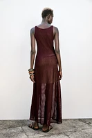 ROBE LONGUE EN MAILLE CÔTELÉE