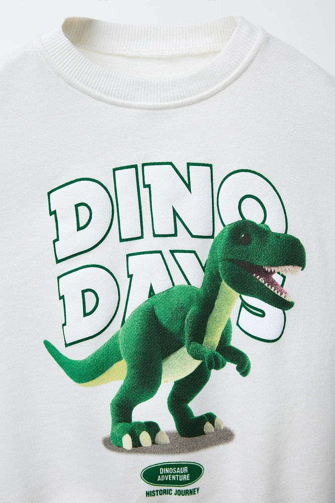 DINOSAUR PRINT SWEATSHIRT