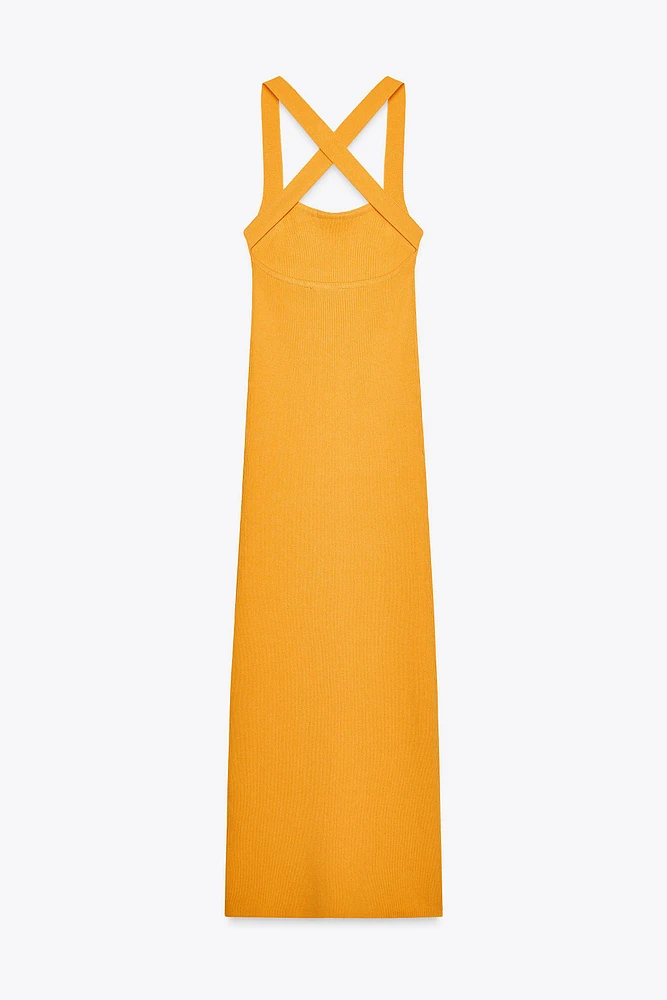 ROBE MIDI EN MAILLE CÔTELÉE