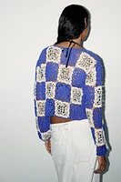 VESTE CROCHET SEQUINS