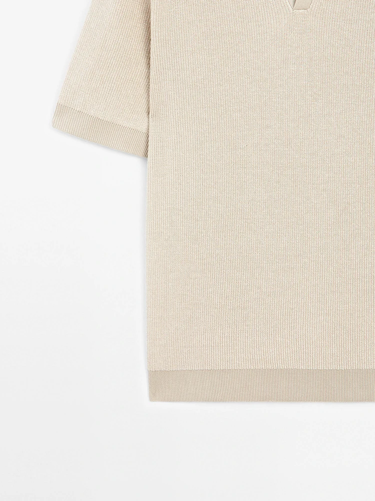 Pull polo contrastant 100 % coton