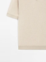 Pull polo contrastant 100 % coton